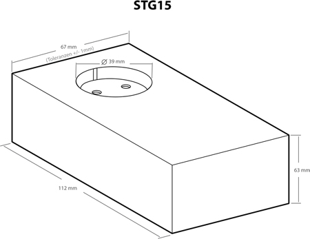 Caixa plástica com tomada de corrente 112x67x63mm - Kemo STG15