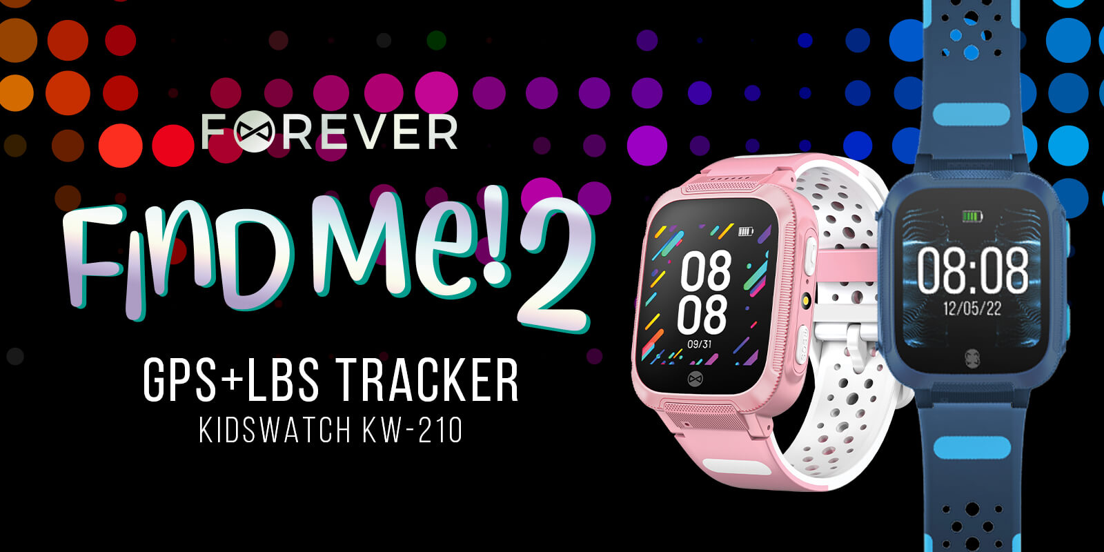 KW-210PK - Smartwatch Criança Rosa GPS Find Me 2 FOREVER