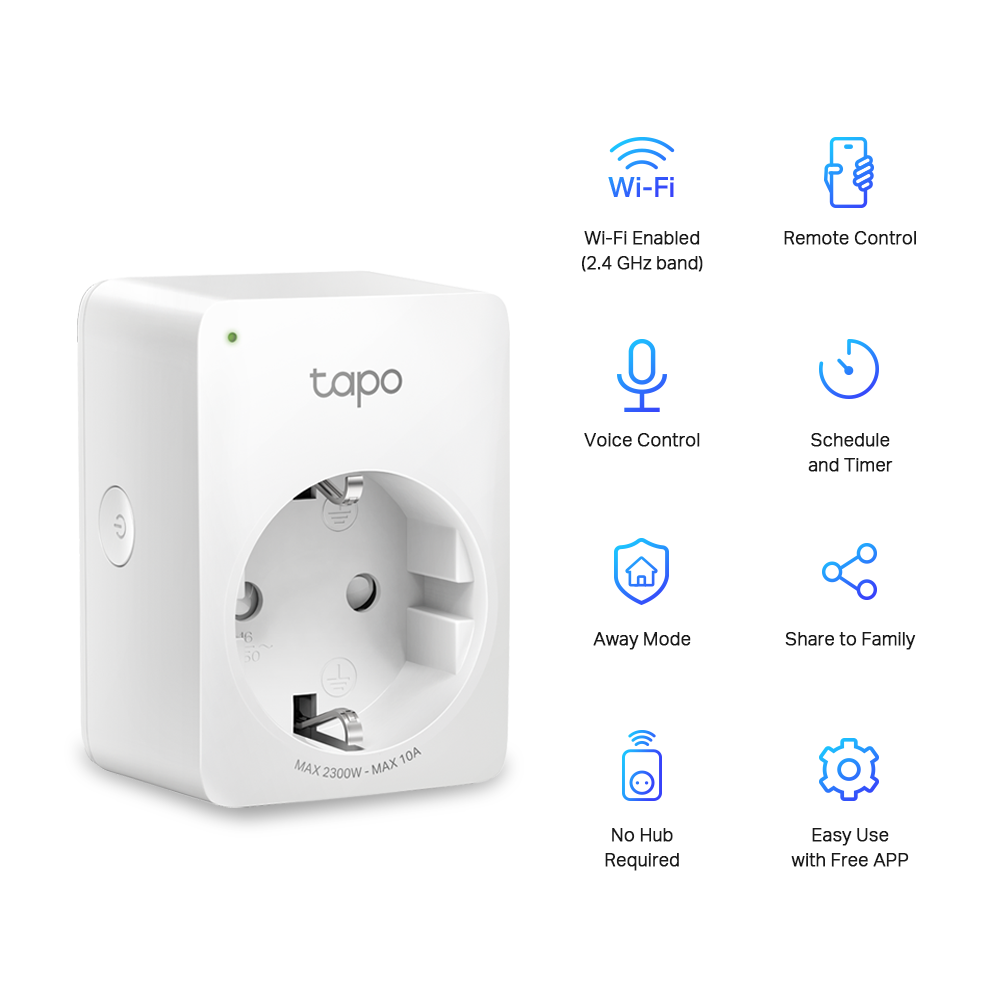 Tapo P100 TP-LINK Tomada Inteligente Wi-Fi 2500W