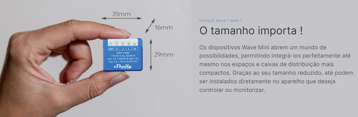 Shelly Qubino Wave 1 Mini - Mini módulo interruptor para automação Z ...