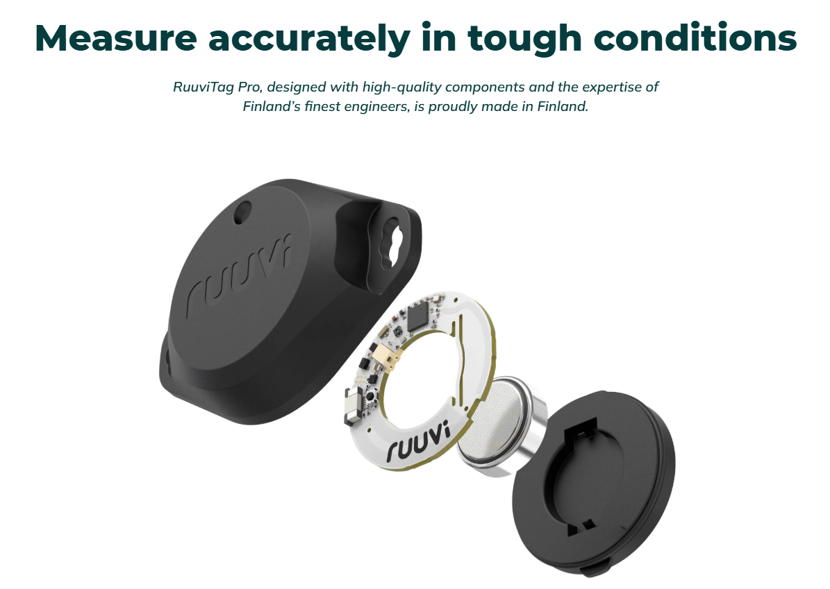 Ruuvi Tag Pro 2in1 - Sensor ambiental Bluetooth 2-em-1 (Temperatura ...
