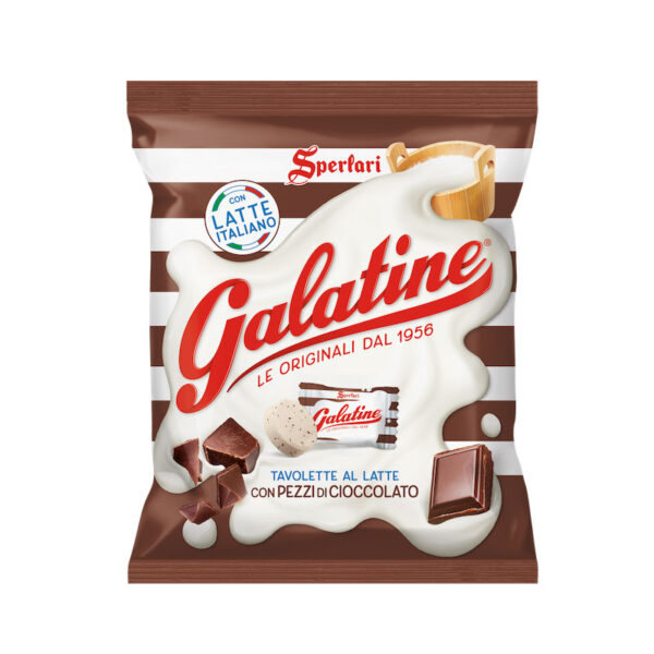 Mleczne cukierki pudrowe Galatine o smaku czekoladowym