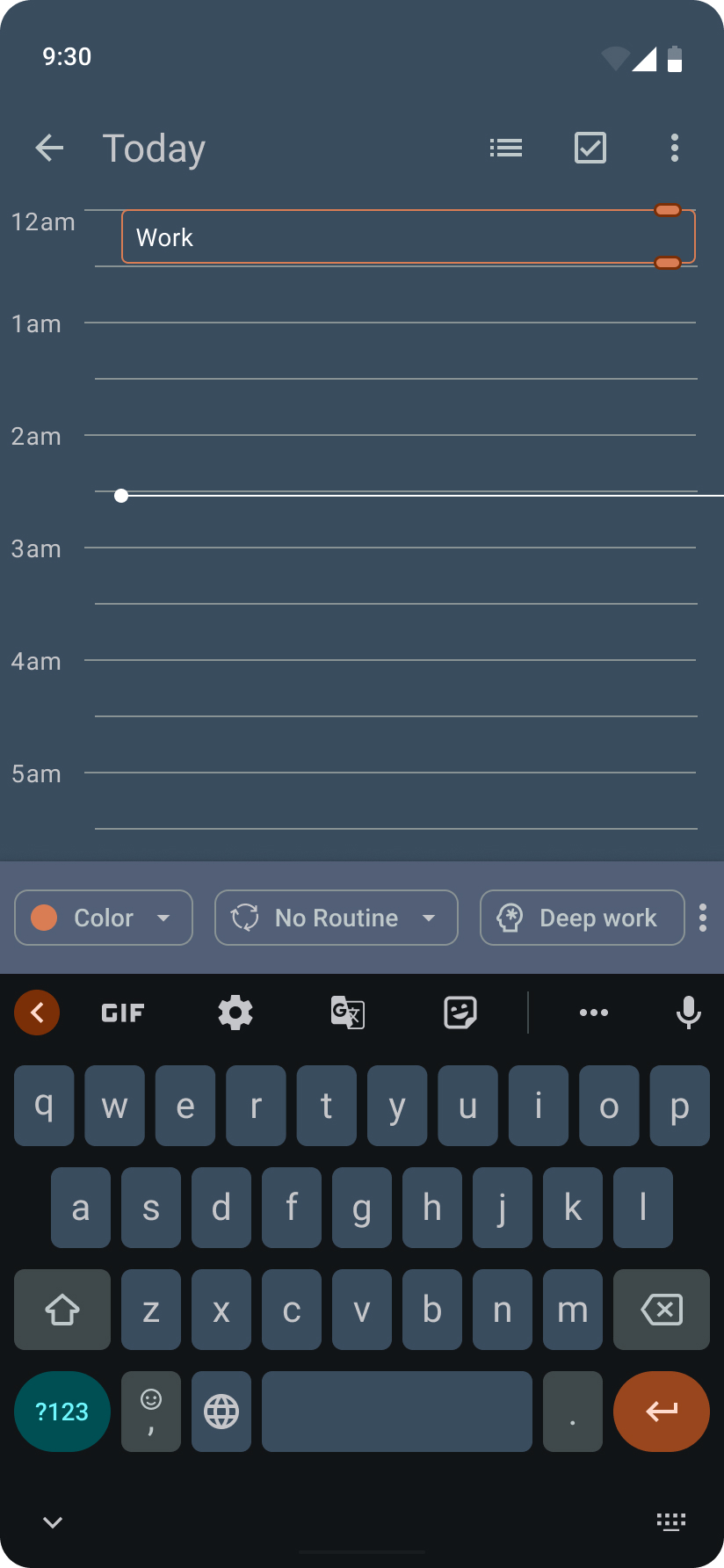 Daily Schedule Creation