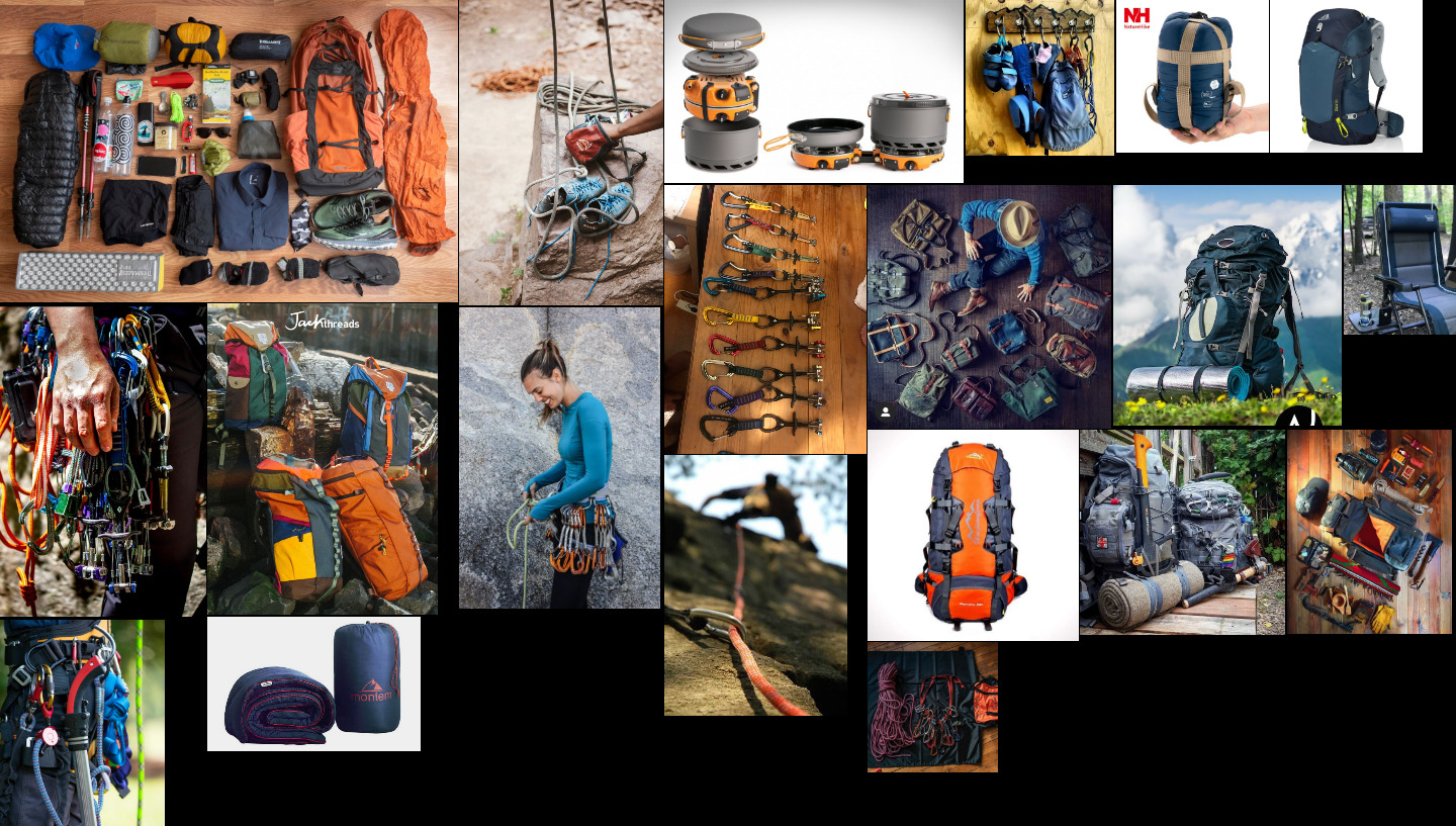 Color palette moodboard inspired by outdoor gear
