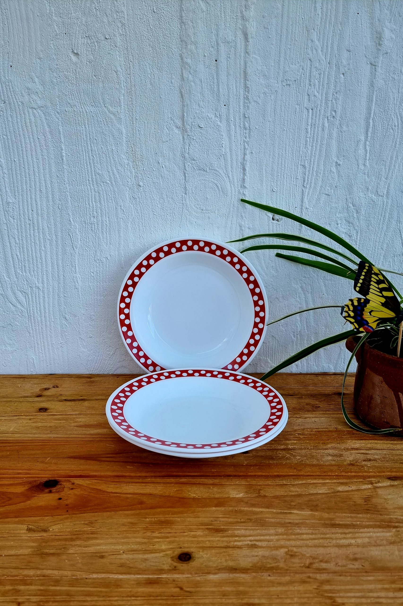 Lot de 3 assiettes creuses Arcopal modèle Polka - CrushON