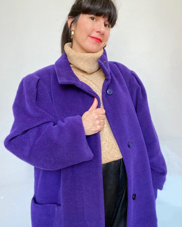 manteau long femme violet