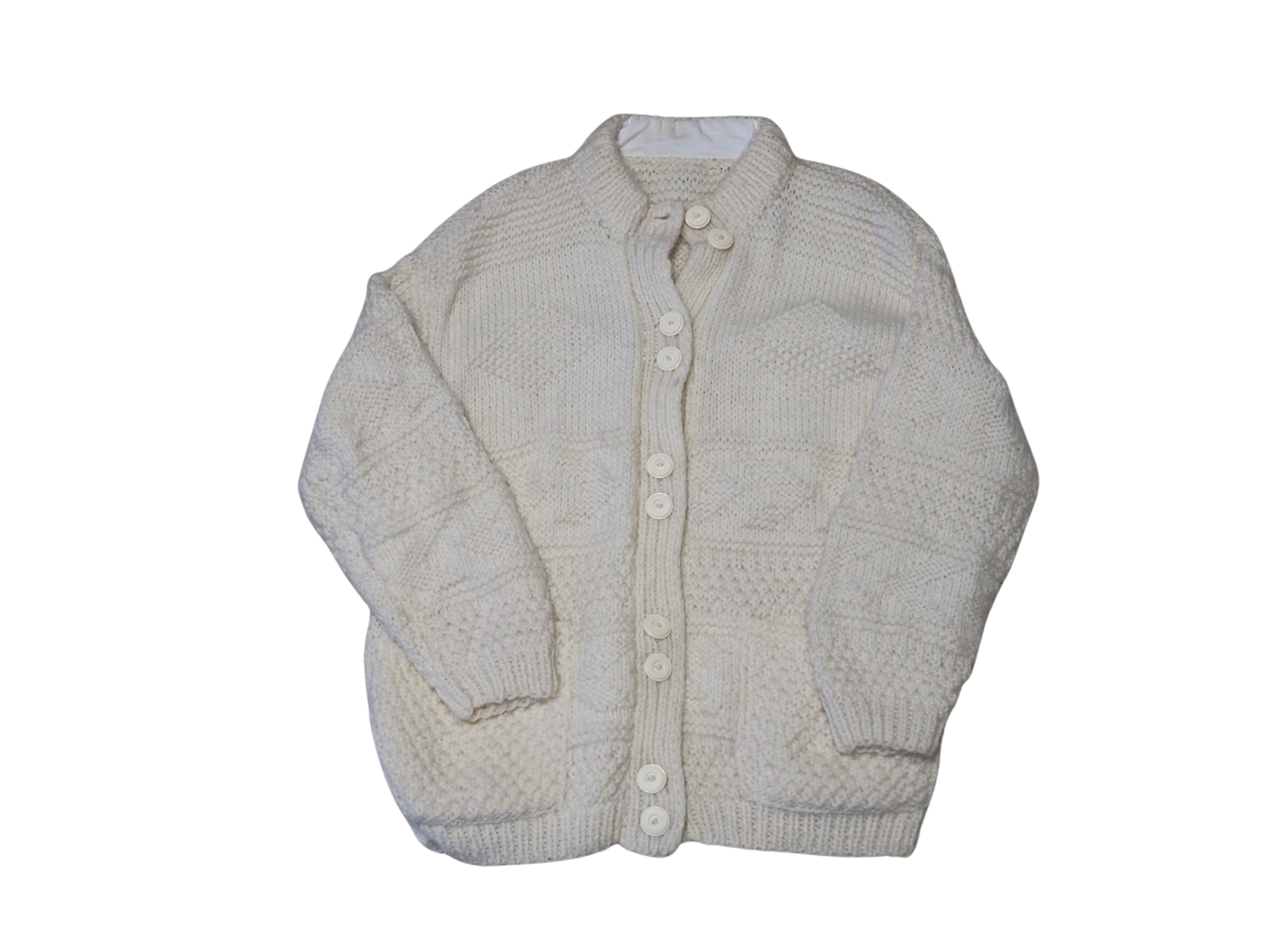 Gros cardigan en laine blanche 80's - CrushON