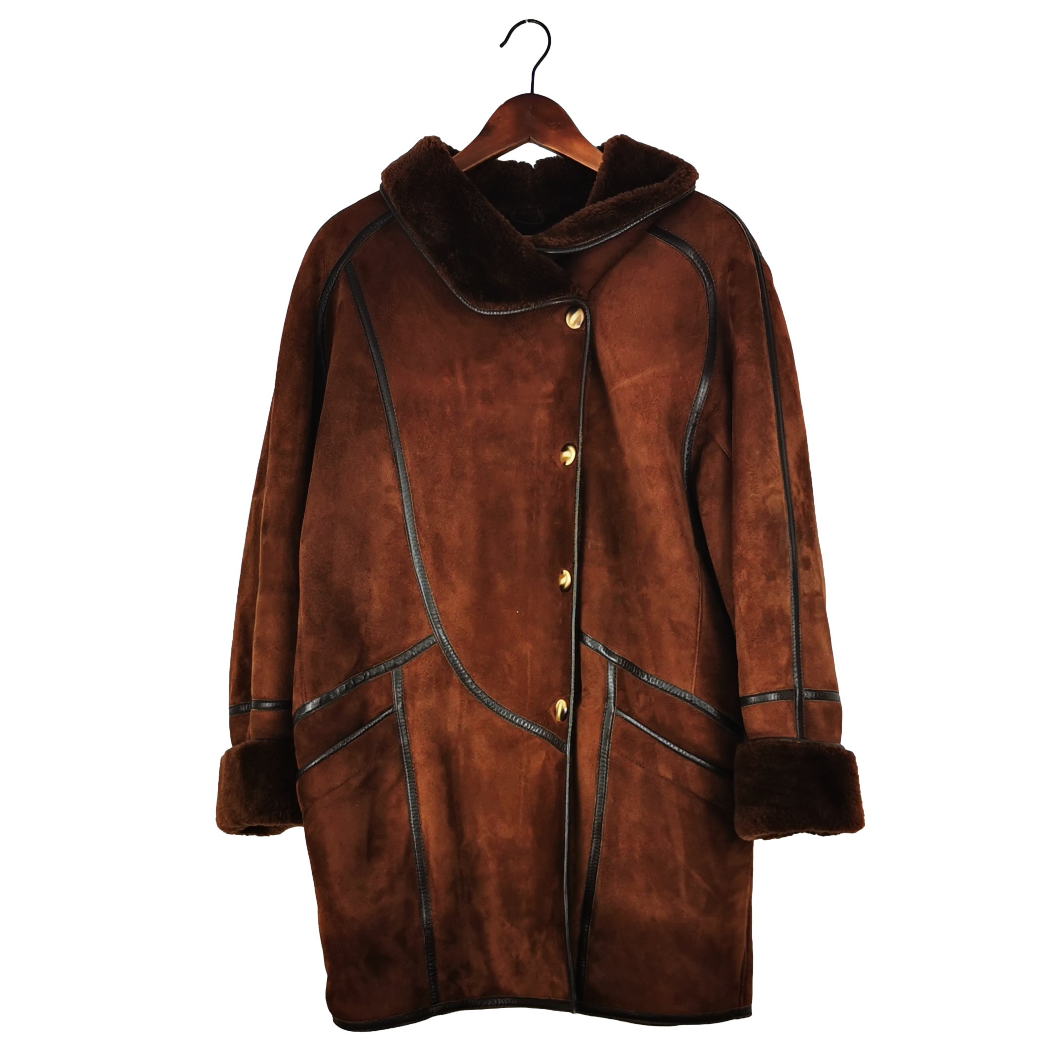 Bouton de Manteau en Cuir XL, col. Chocolat