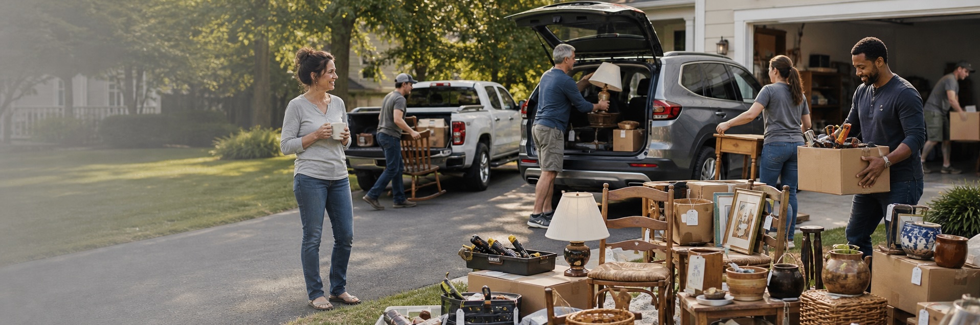buyers coming to the house to pickup items on pickup day