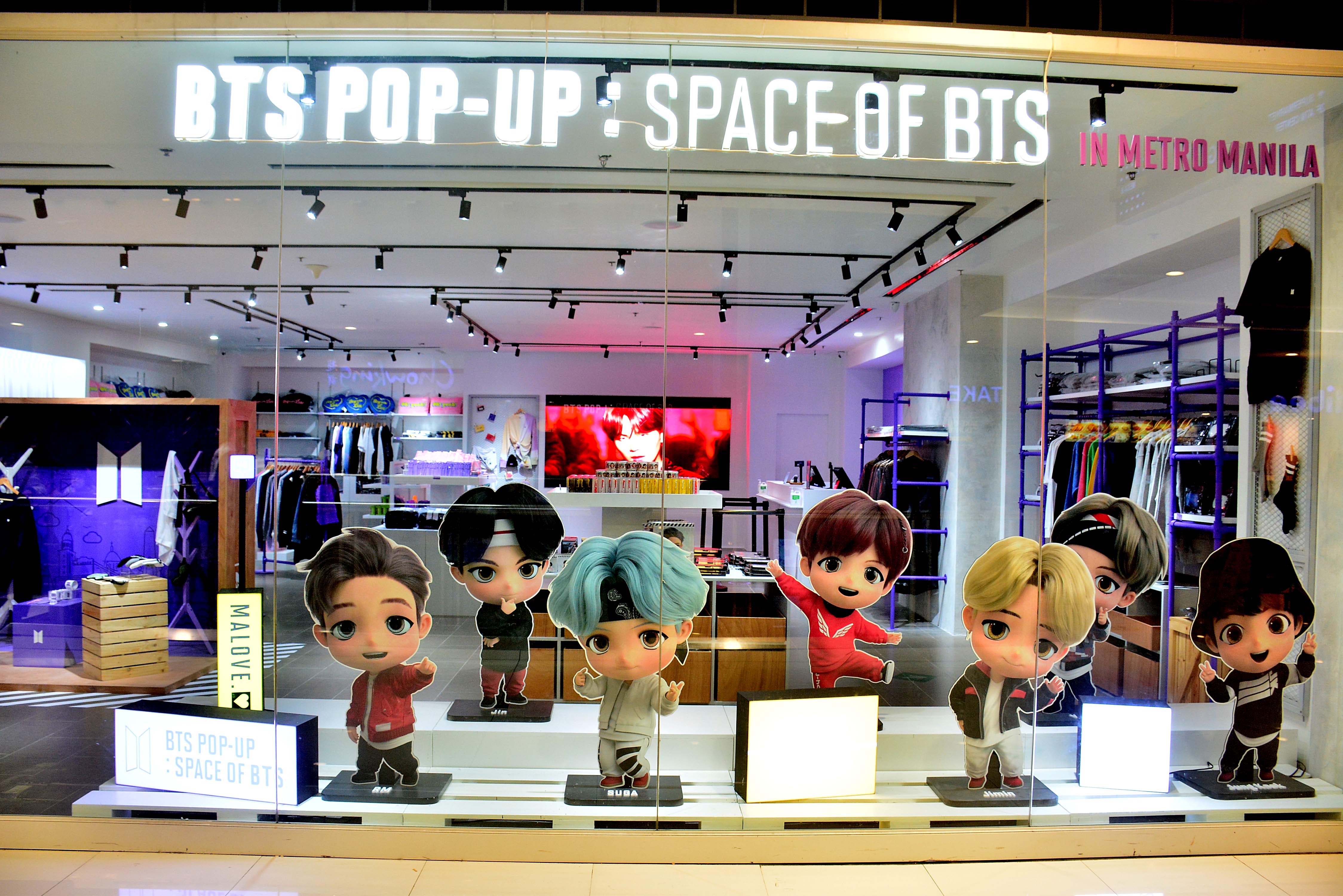 New BTS merchandise awaits at the pop-up