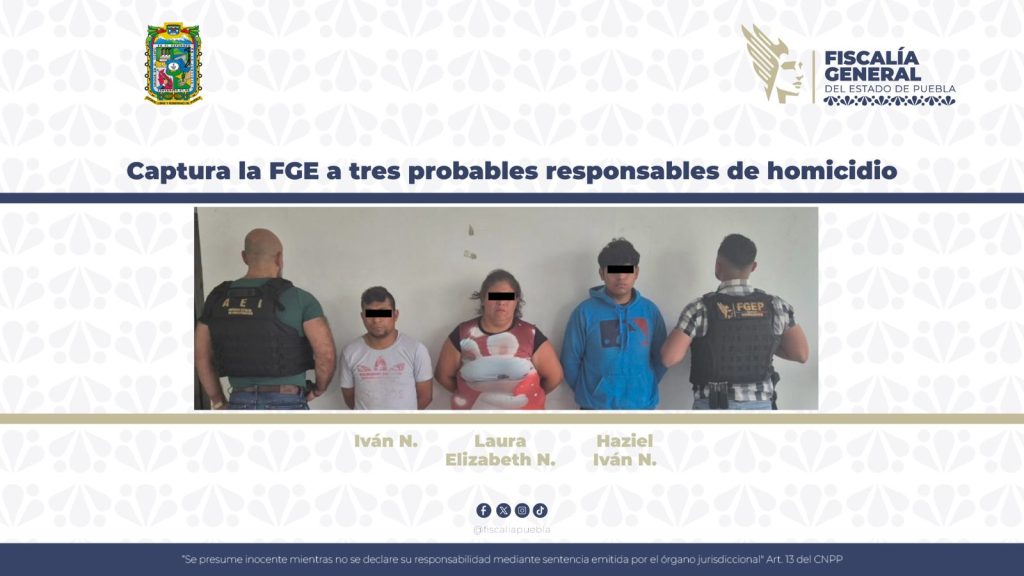 Captura la FGE a tres probables responsables de homicidio