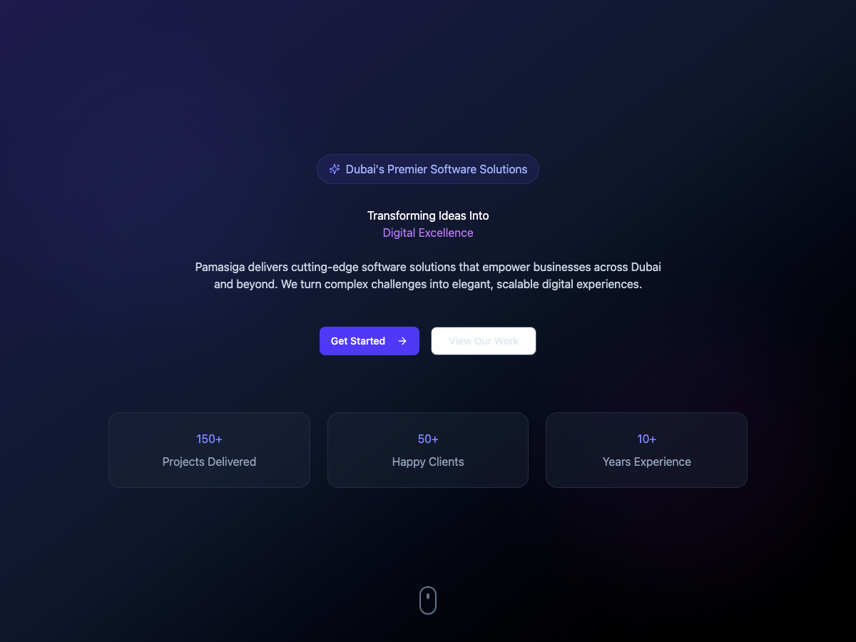 3D Parallax Landing Page