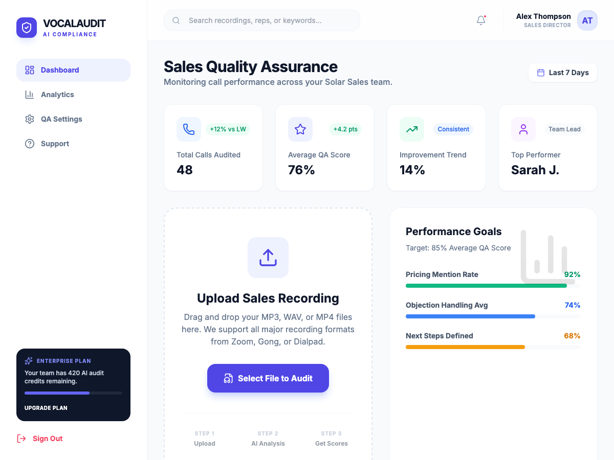 VocalAudit AI — Sales QA Agent