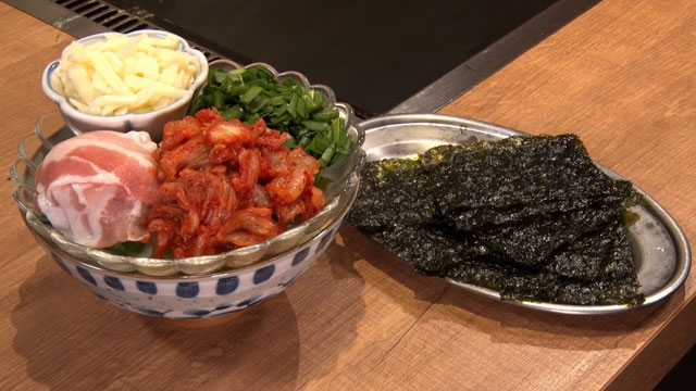 韓国海苔の豚キムチポッカ