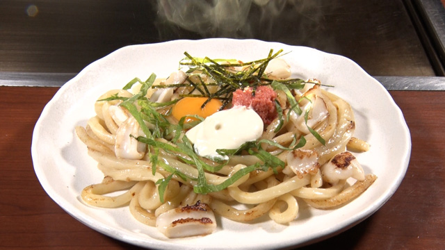 和風 いか明太焼うどん1078円(税込み)