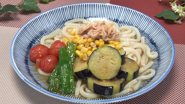 小西流夏野菜の揚げびたしぶっかけうどん