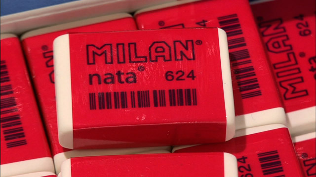 阪急うめだ本店で安い商品スペイン「MILAN社」製消しゴム 52円