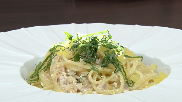 竹内流ツナ缶と豆腐の和風クリームパスタ