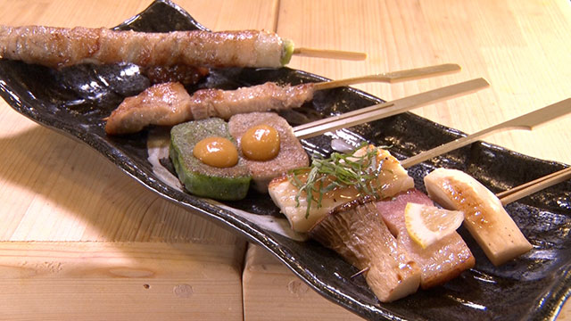 串焼盛合わせ (5本) 982円(+税)