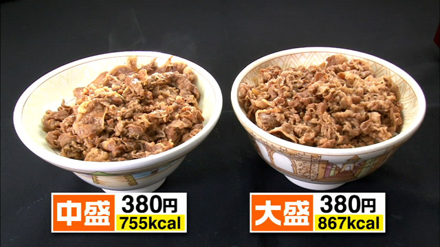 牛丼中盛380円