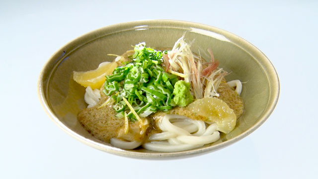 村田流オクラのぶっかけうどん