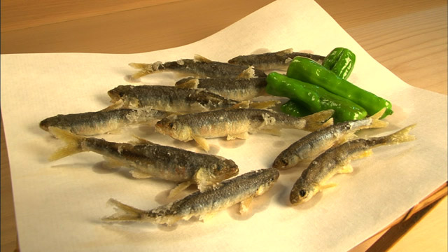 季節の川魚の天ぷら1200円～