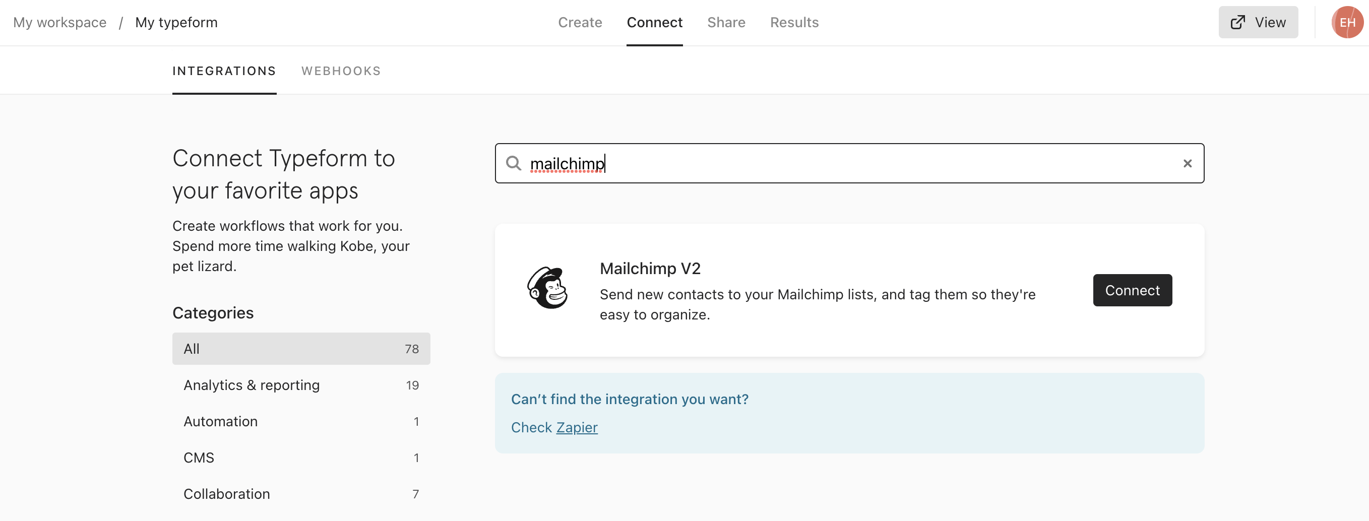 Typeform Integration with Mailchimp, Connect Typeform to Mailchimp