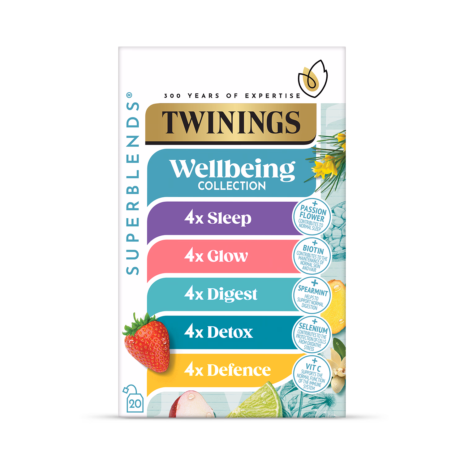 Twinings SuperBlends Wellbeing Collection Teabags 20 Pack