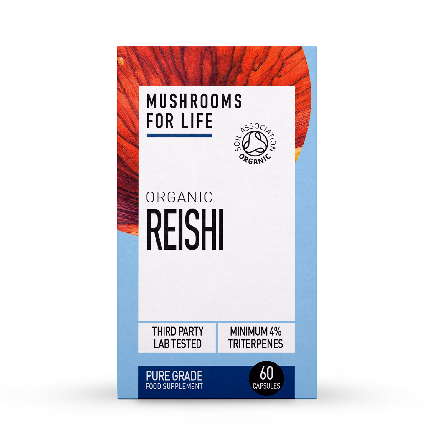 Mushrooms For Life Organic Reishi Extract Supplement 60 Capsules