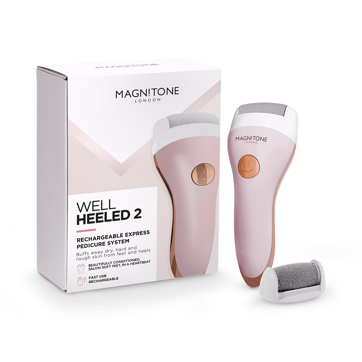 Magnitone Well Heeled 2 Rechargeable Express Pedicure System - Pink