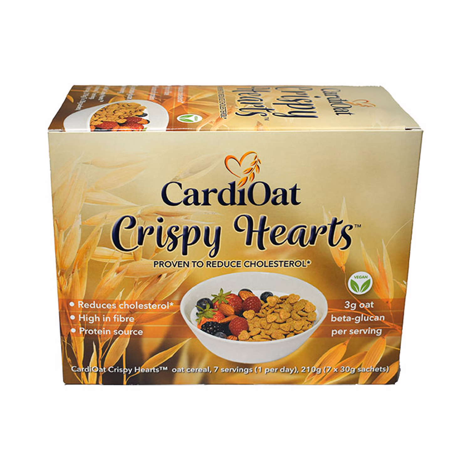 CardiOat Crispy Hearts Oat Cereal 7 x 30g Sachets