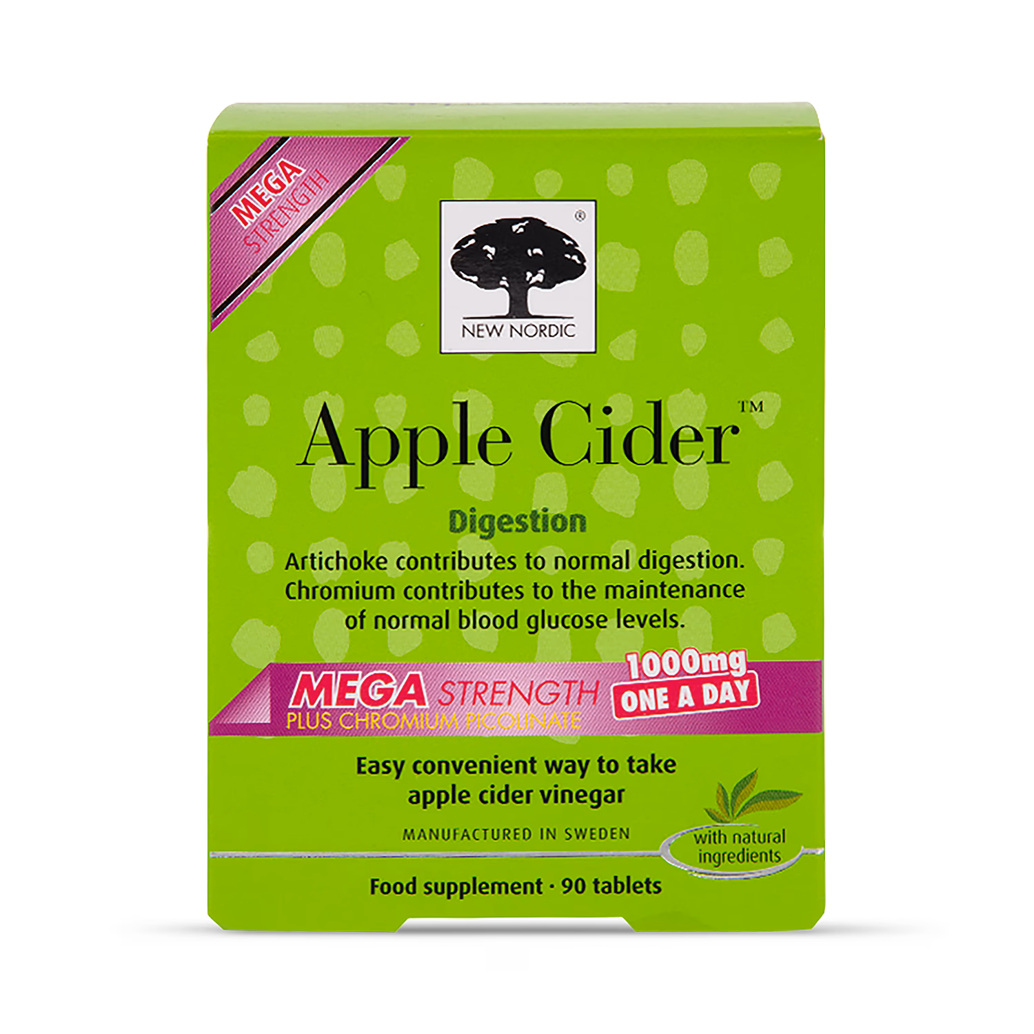 New Nordic Apple Cider Vinegar Mega Strength 1000mg Tablets 90