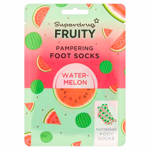 Superdrug Foot Socks Pack Watermelon Moisturising Treatment