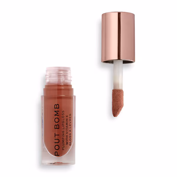 Revolution Pout Bomb Plumping Gloss Cookie Deep Nude Lip Gloss
