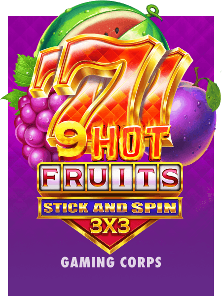9 Hot Fruits Stick and Spin 3x3