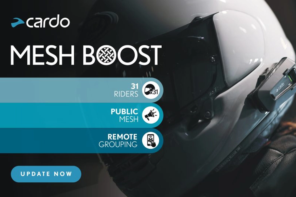 Cardos New ‘Mesh Boost Expands Communication To 31 Riders 01