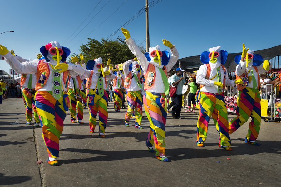 South American Carnival dancers in amazing outfits