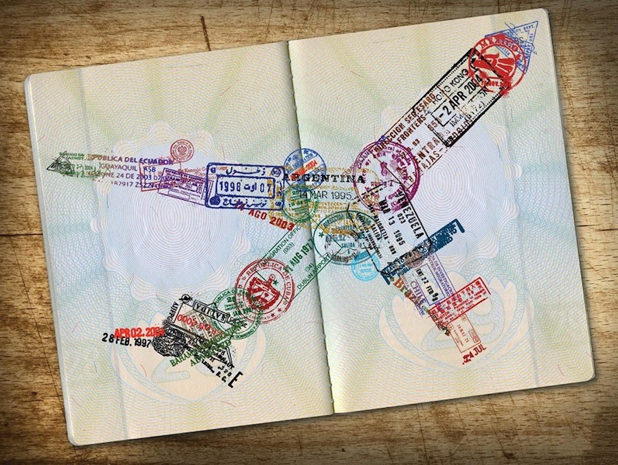 stamps in the shape of the aircraft