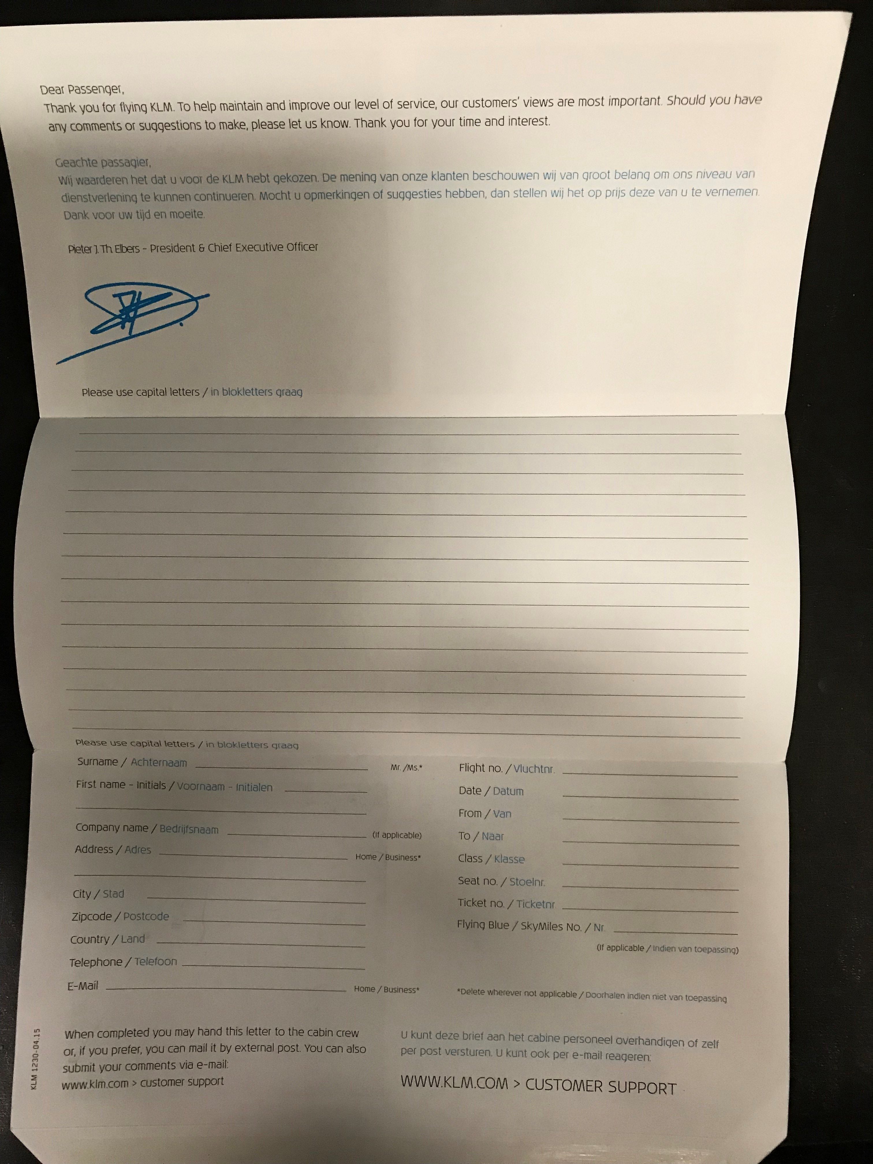 Did You Know That Every Flight Carries A Letter To The President Klm Blog