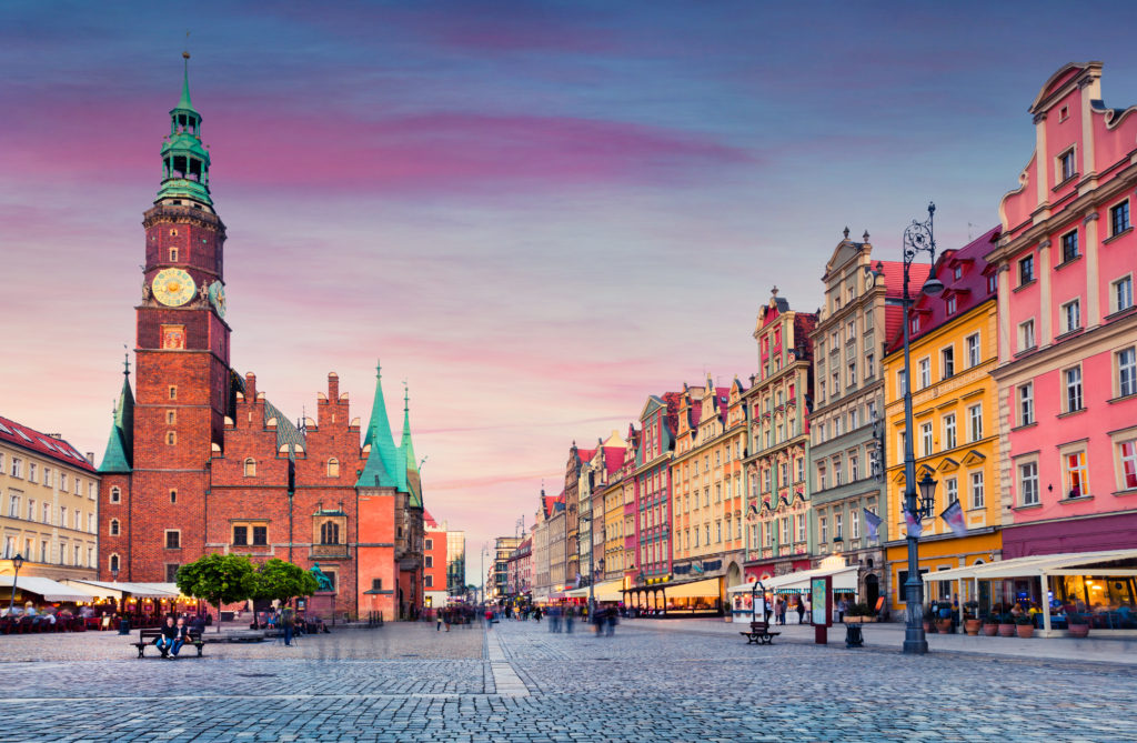 Market square in Wroclaw, Poland