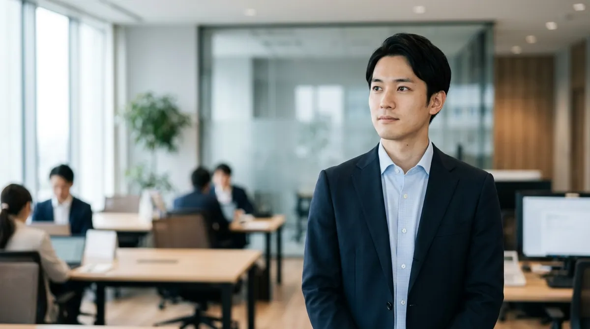 オフィスで資格取得の意味を考える証券会社の若手社員