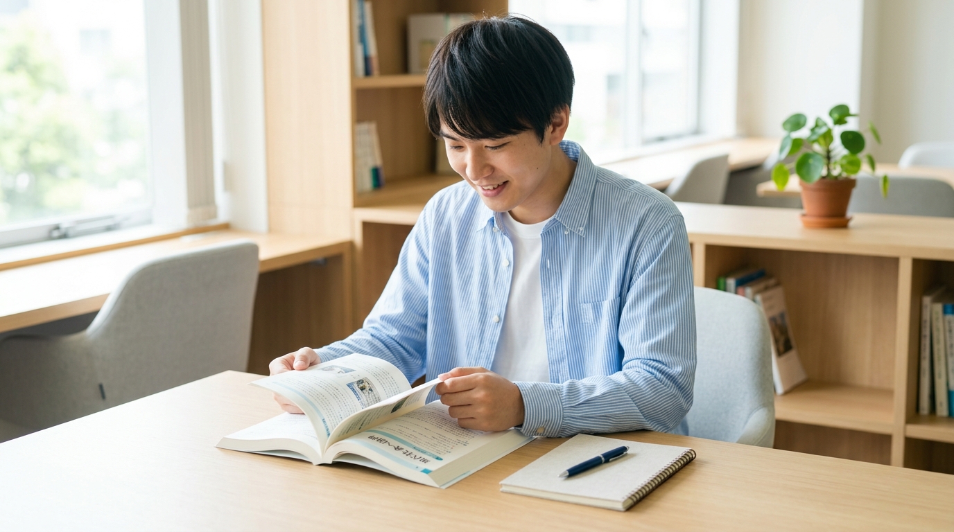 資格取得へ向けて勉強する様子