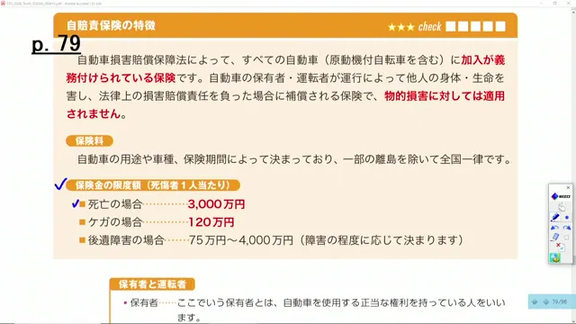 自賠責保険の補償内容と保険金限度額