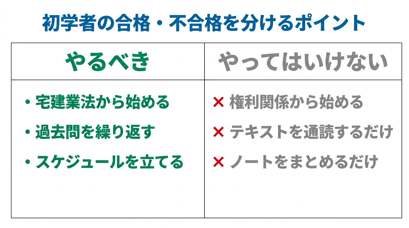 宅建初学者のやるべきこと・やってはいけないこと