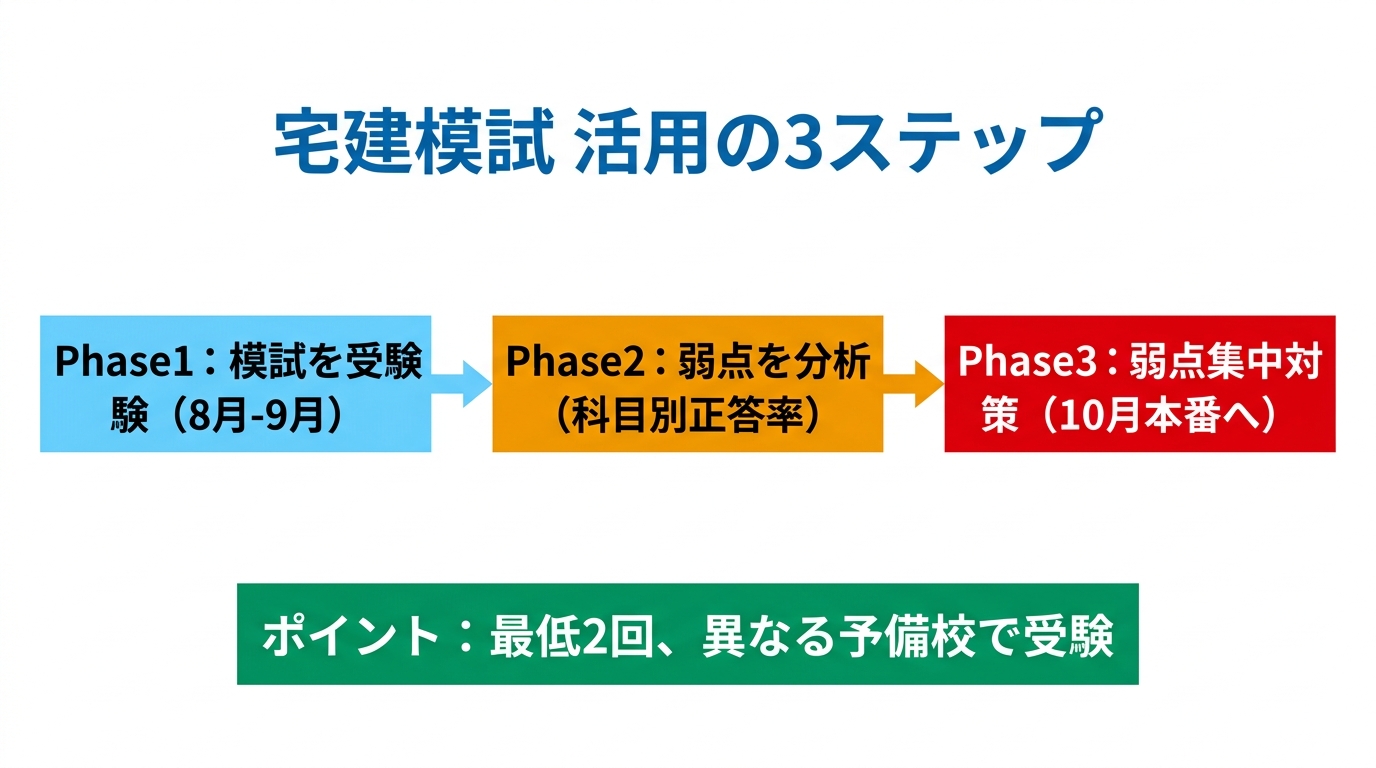 宅建模試活用の3ステップ
