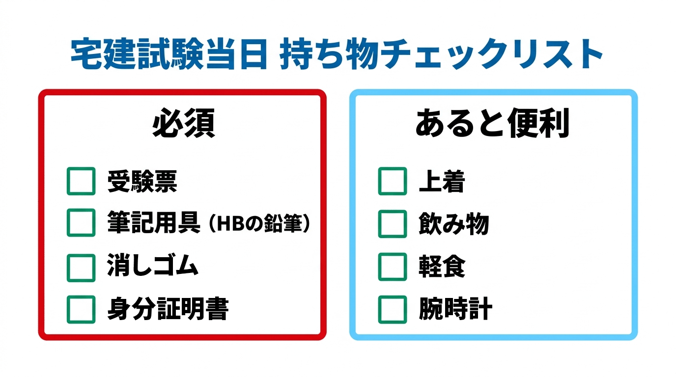 宅建試験当日の持ち物