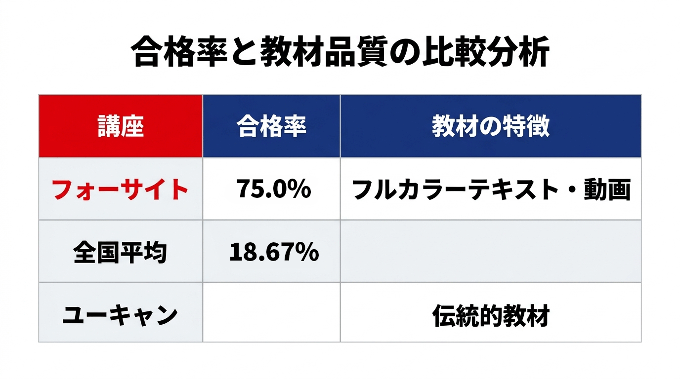 合格率と教材品質の比較分析