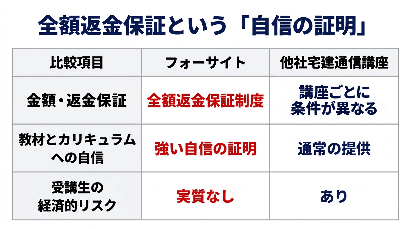 全額返金保証という「自信の証明」