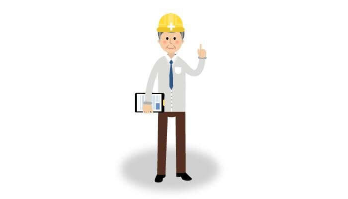 ヘルメット被った男性の絵