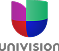 Univision corporate logo featuring a stylized geometric design with an overlapping U-shaped letter mark composed of vibrant color segments - emerald green on the left side, deep magenta/purple in the center, and vivid blue on the right side. The multicolored asymmetric logo symbolizes diversity and dynamic media representation, positioned above the bold black